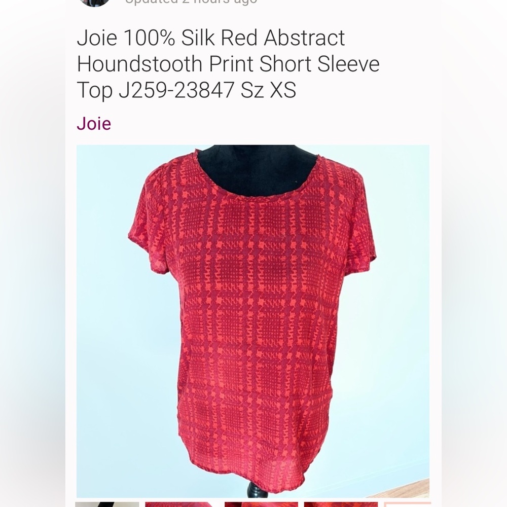 Joie red silk blouse
